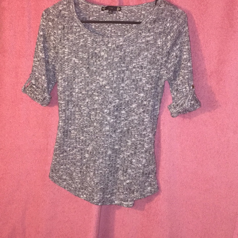 Grey 3/4 sleeve blouse